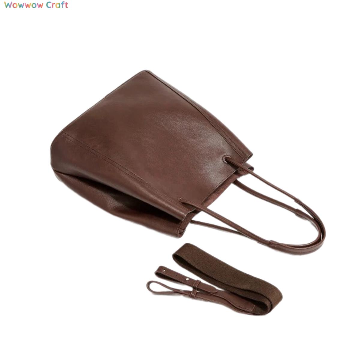 Shoulder Bags,Totes,Leather Bags,Vegetable-Tanned Leather Large Capacity Leather Shoulder Bag - Leather Crossbody Tote Bag